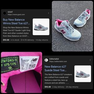 New Balance 627 Suede Steel Toe 'Light Grey Pink' - Women sz 9.5